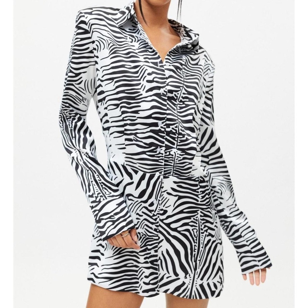 Lioness Mirror Image Mini Dress - Zebra